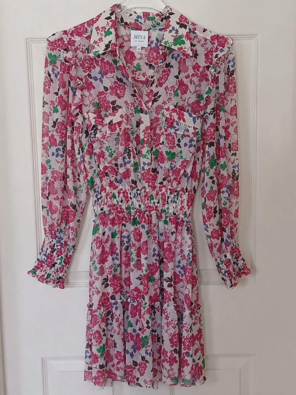 MISA Los Angeles Niamat Floral Long Sleeve Mini Dress XS